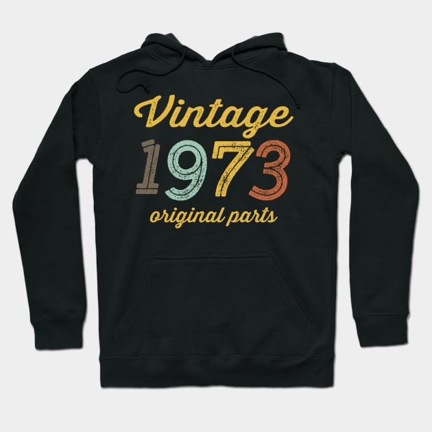 Vintage 1973 Original Parts Hoodie by DetourShirts